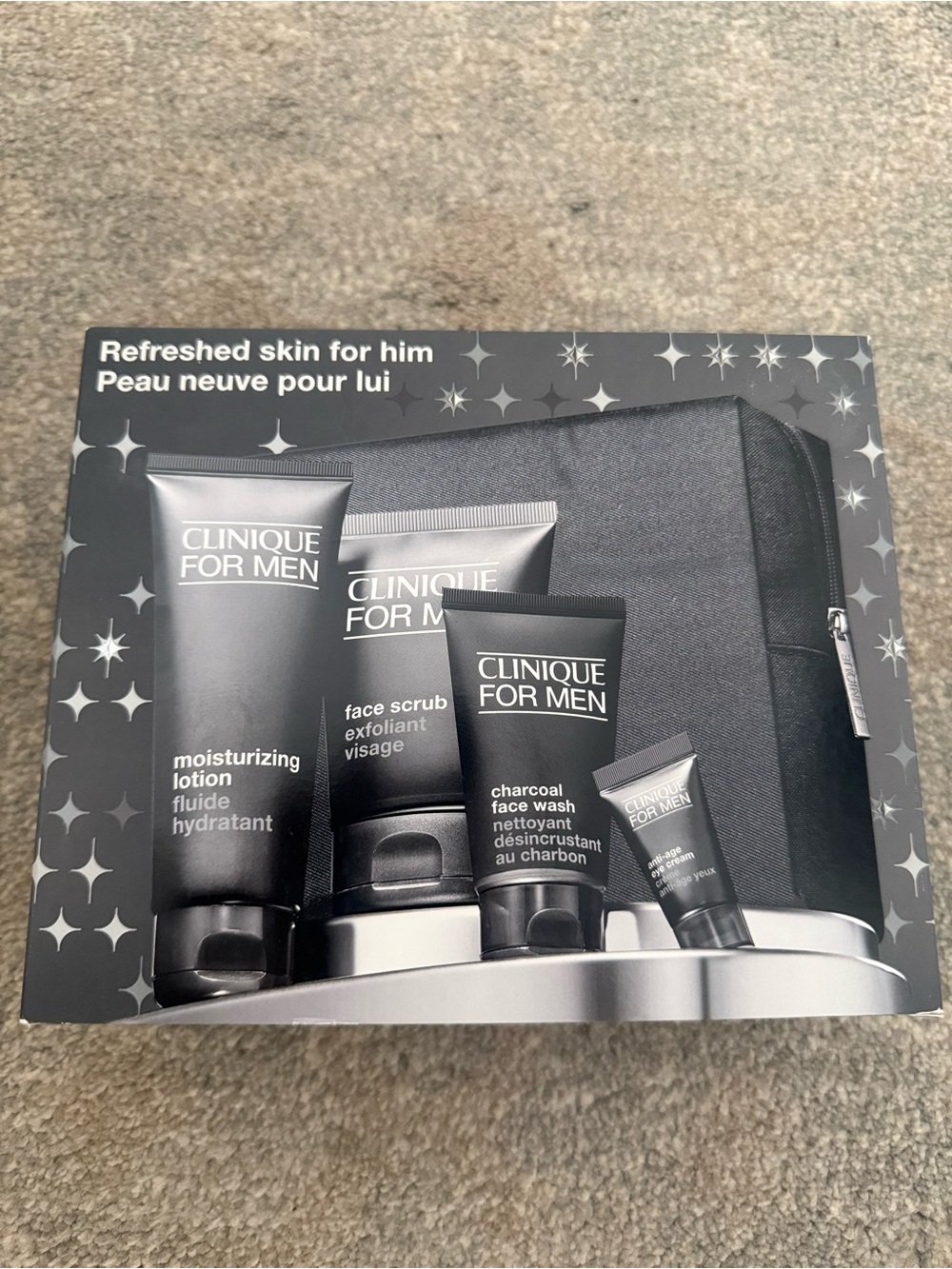 Clinique for Men Black Skincare Set with Charcoal Face Wash